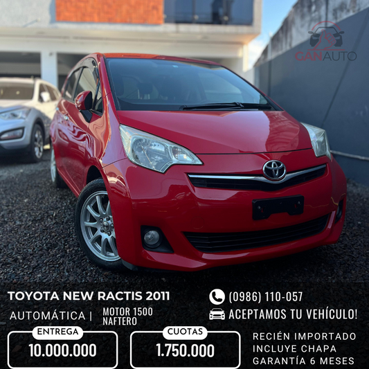 TOYOTA RACTIS 2011 RECIÉN IMPORTADO AUTOMÁTICO MOTOR 1500 NAFTERO