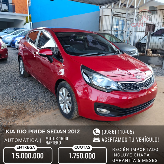 KIA RIO PRIDE SEDÁN 2012 RECIÉN IMPORTADO AUTOMÁTICO MOTOR 1600 NAFTERO