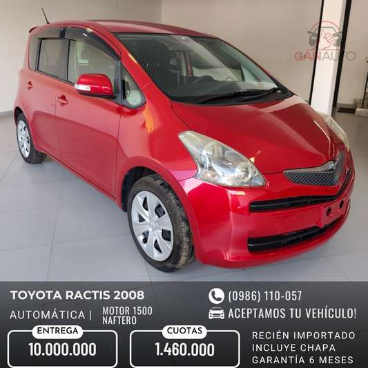 TOYOTA RACTIS 2008 RECIÉN IMPORTADO AUTOMÁTICO MOTOR 1500 NAFTERO