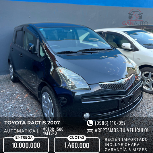 TOYOTA RACTIS 2007 NEGRO RECIÉN IMPORTADO AUTOMÁTICO MOTOR 1500 NAFTERO