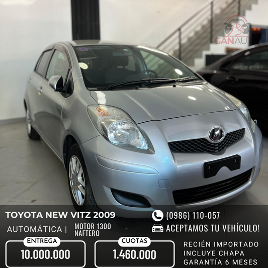 TOYOTA NEW VITZ 2009 RECIÉN IMPORTADO COLOR GRIS AUTOMÁTICO MOTOR 1300 NAFTERO