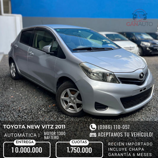TOYOTA NEW VITZ 2011 RECIÉN IMPORTADO COLOR GRIS AUTOMÁTICO MOTOR 1300 NAFTERO