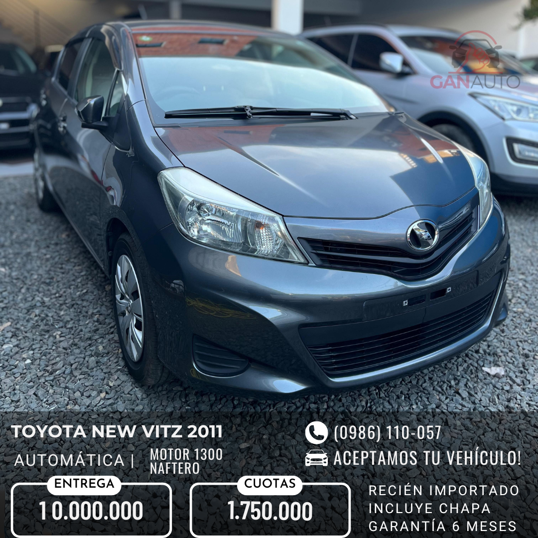 TOYOTA NEW VITZ 2011 RECIÉN IMPORTADO COLOR GRIS HUMO AUTOMÁTICO MOTOR 1300 NAFTERO