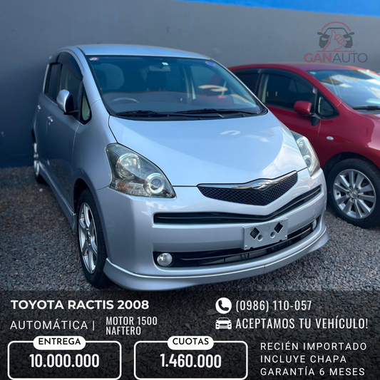 TOYOTA RACTIS 2008 RECIÉN IMPORTADO COLOR GRIS AUTOMÁTICO MOTOR 1500 NAFTERO