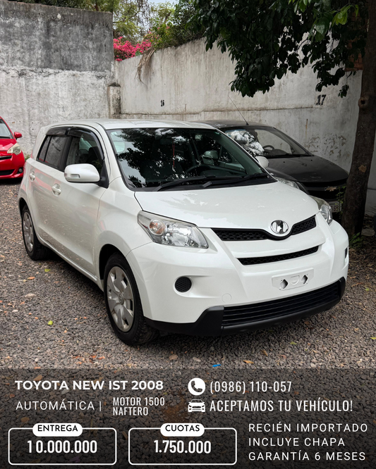TOYOTA NEW IST 2008 RECIÉN IMPORTADO AUTOMÁTICO MOTOR 1500 NAFTERO
