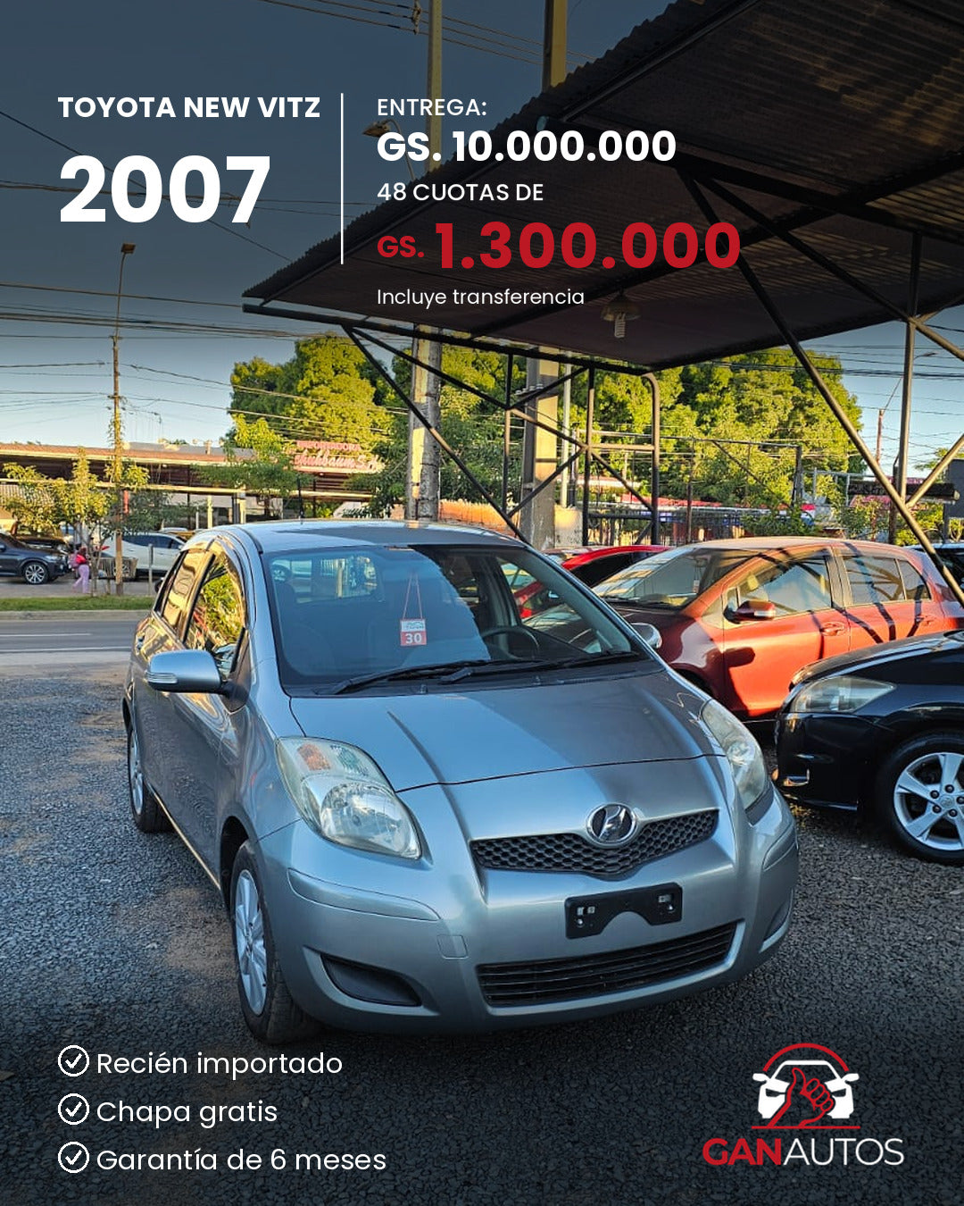 TOYOTA NEW VITZ 2007 - entrega y cuota a 48 meses