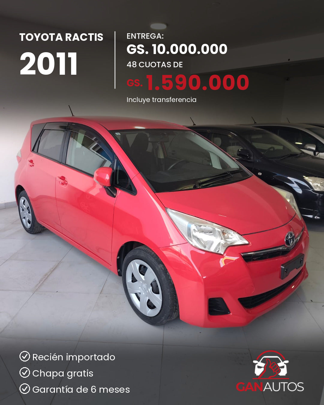 TOYOTA RACTIS 2011 - entrega y cuota a 48 meses
