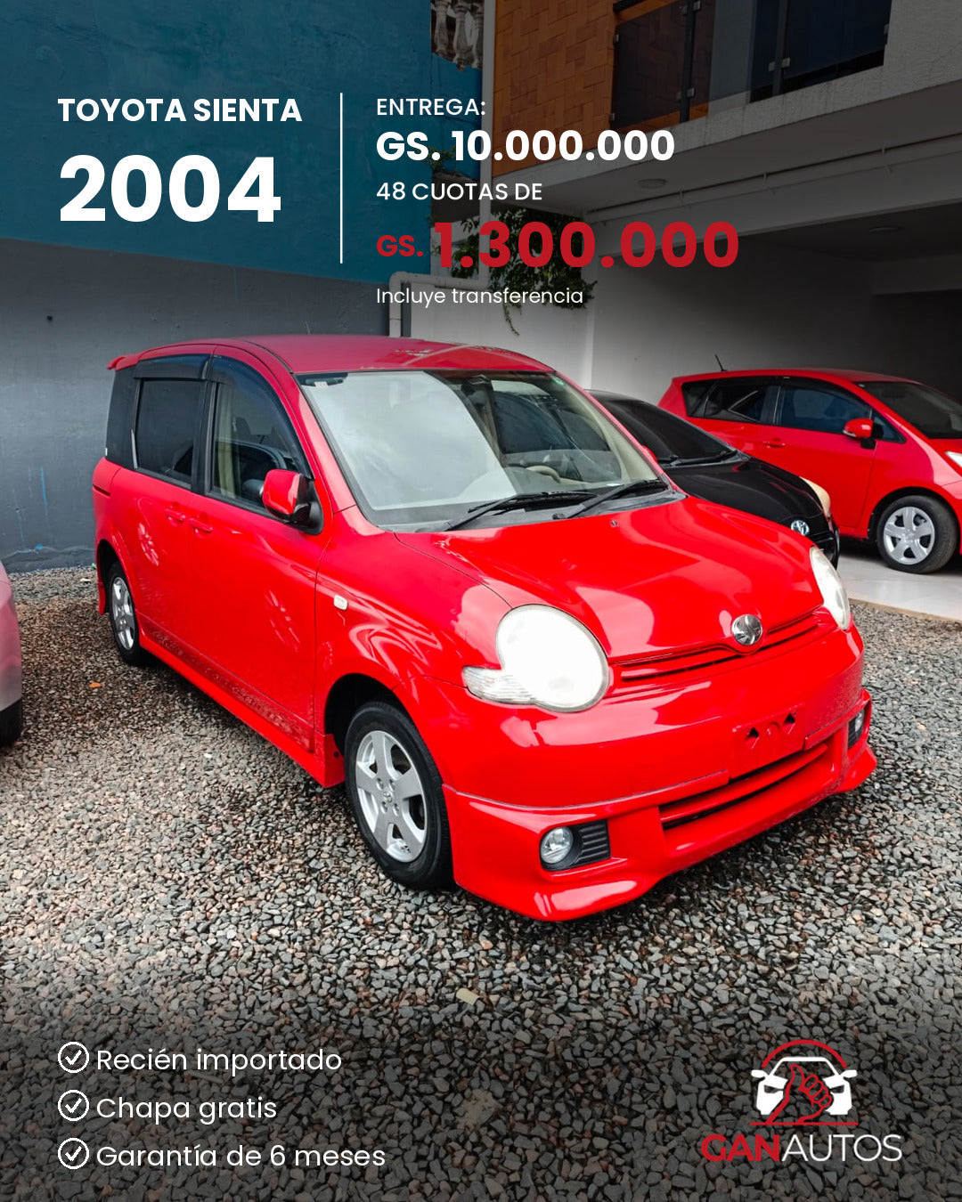 TOYOTA SIENTA 2004 - entrega y cuota a 48 meses