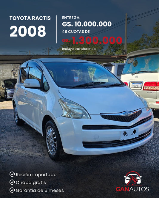 TOYOTA RACTIS 2008 - entrega y cuota a 48 meses