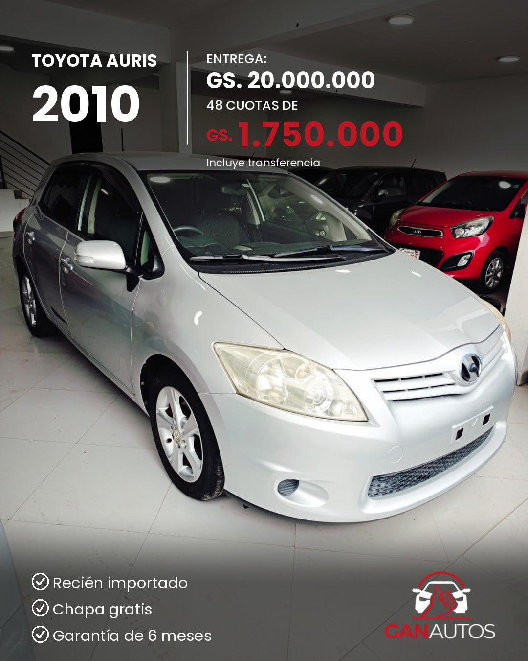 TOYOTA AURIS 2010 - entrega y cuota a 48 meses