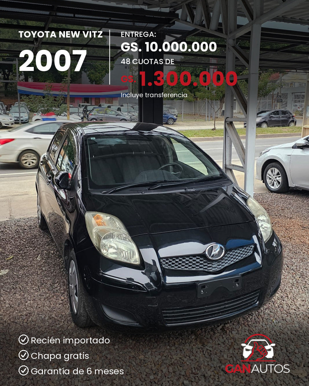 TOYOTA NEW VITZ 2007 - entrega y cuota a 48 meses