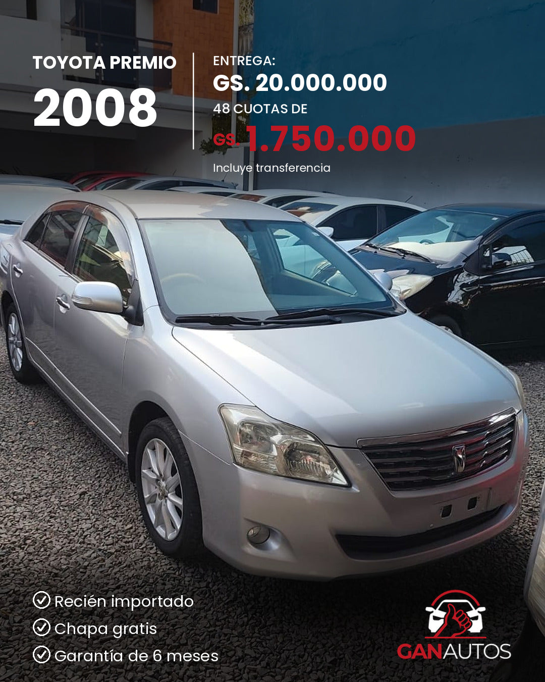 TOYOTA PREMIO 2008 - entrega y cuota a 48 meses