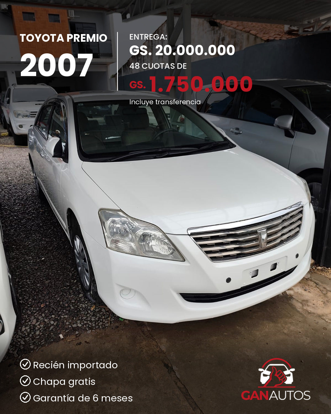 TOYOTA PREMIO 2007 - entrega y cuota a 48 meses
