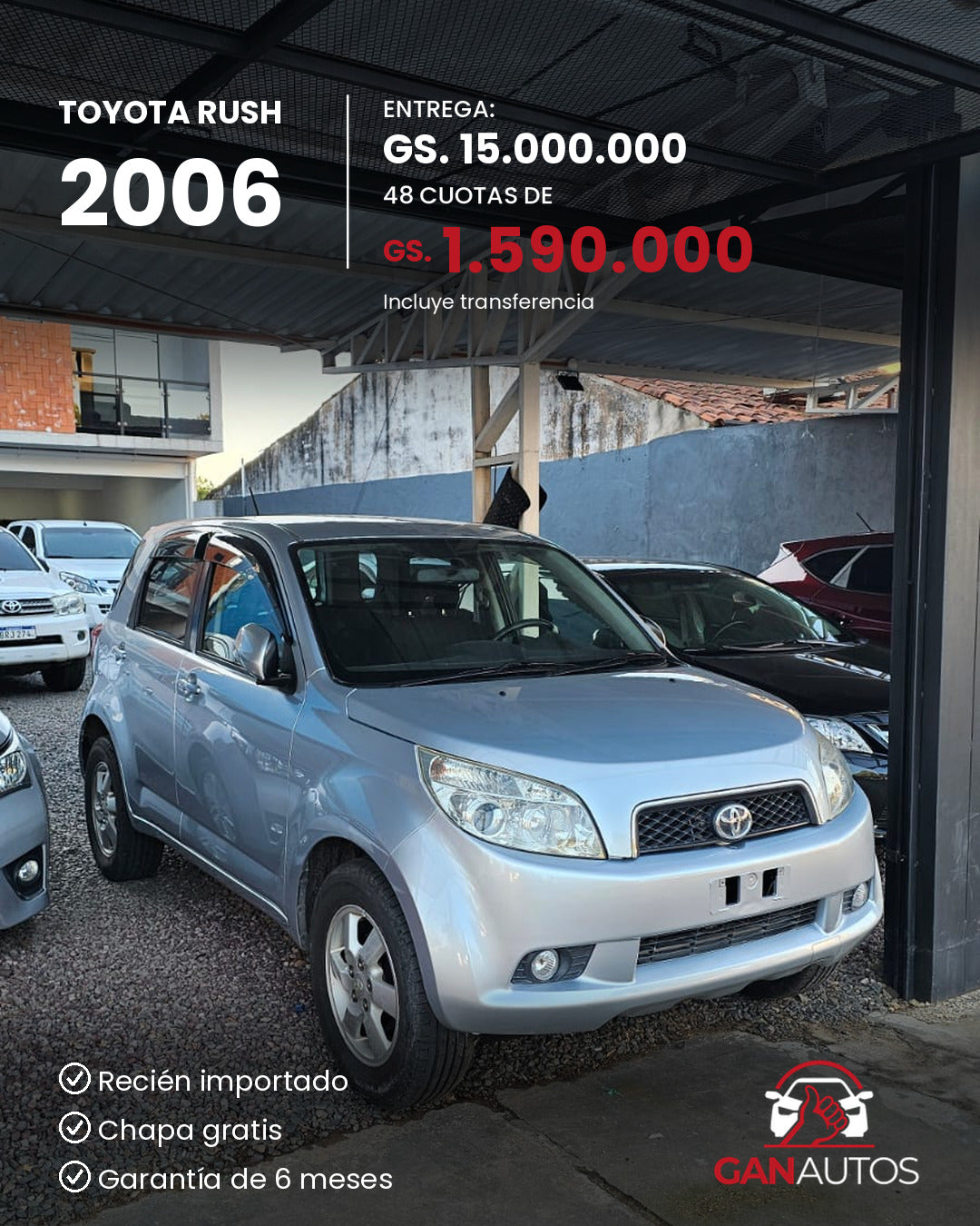 TOYOTA RUSH 2006 - entrega y cuota a 48 meses