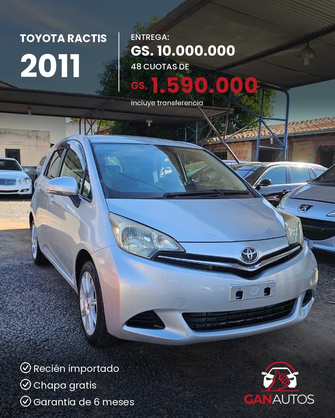 TOYOTA RACTIS 2011 - entrega y cuota a 48 meses