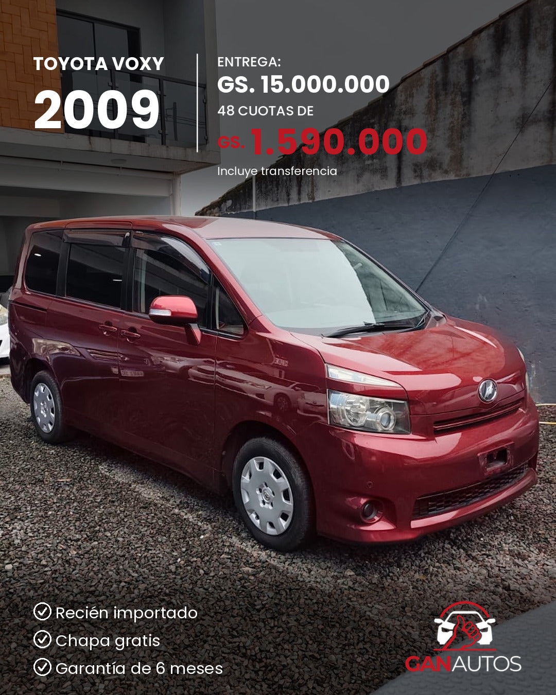 TOYOTA VOXY 2009 - entrega y cuota a 48 meses