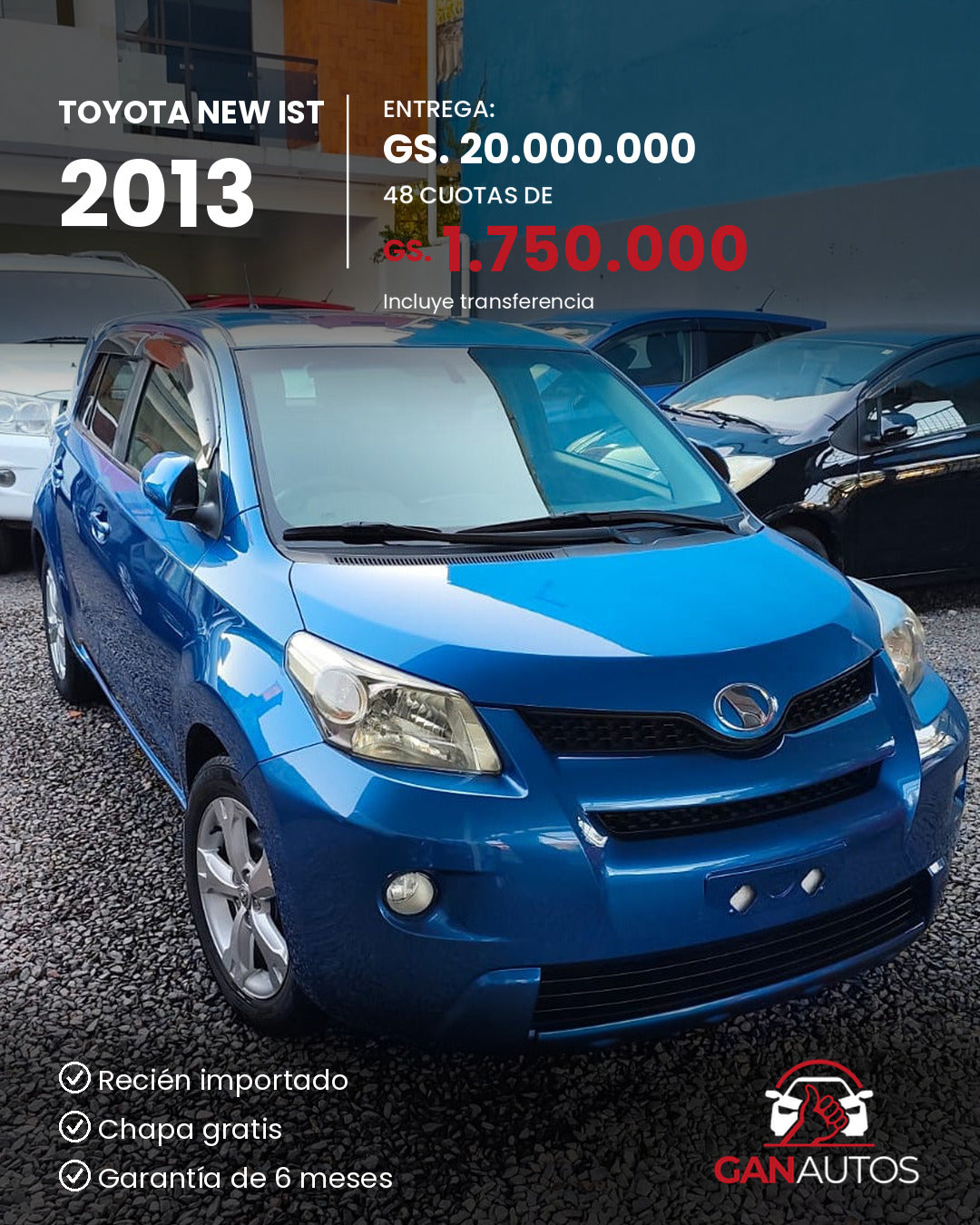 TOYOTA NEW IST 2013 - entrega y cuota a 48 meses