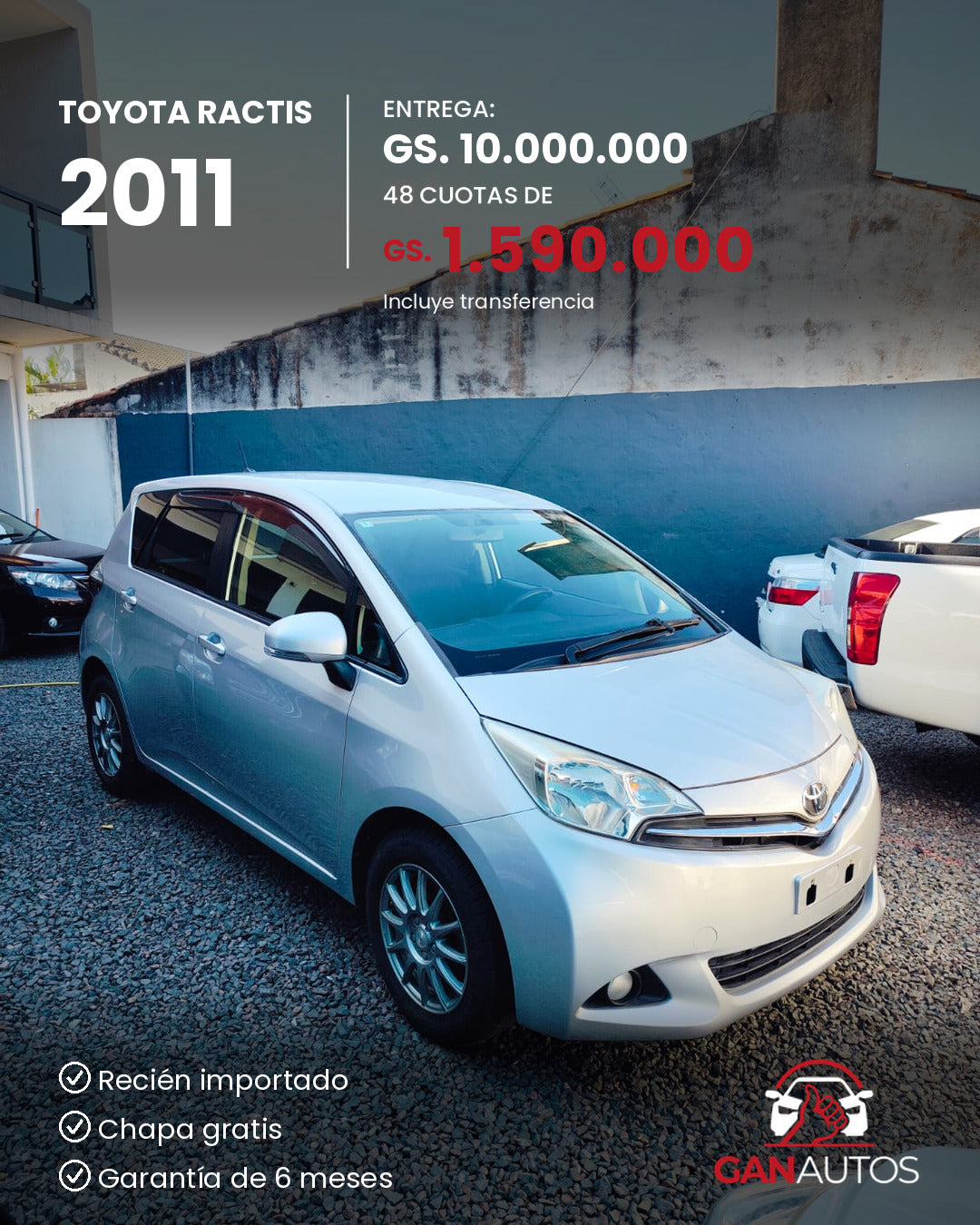 TOYOTA RACTIS 2011 - entrega y cuota a 48 meses