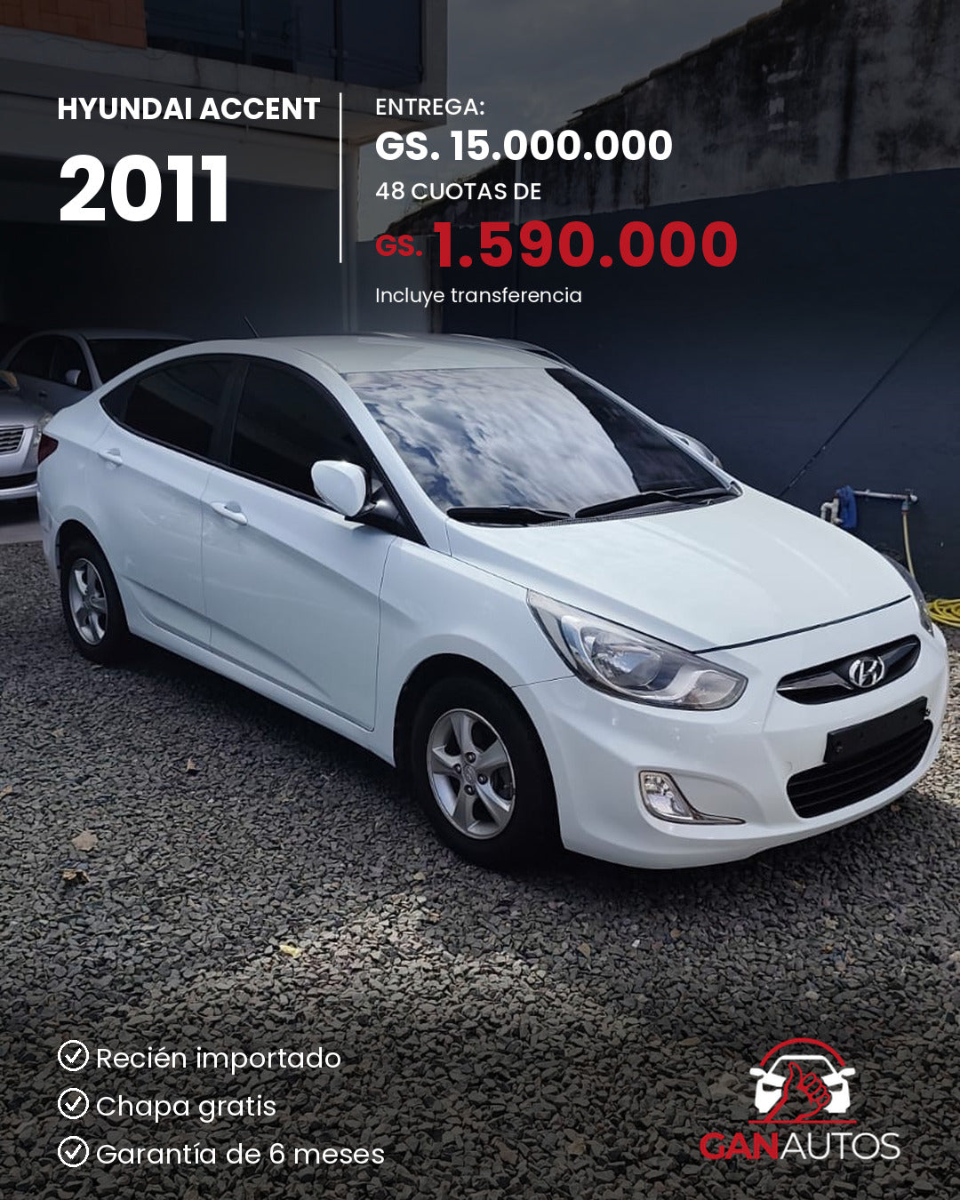 HYUNDAI ACCENT 2011 - entrega y cuota a 48 meses