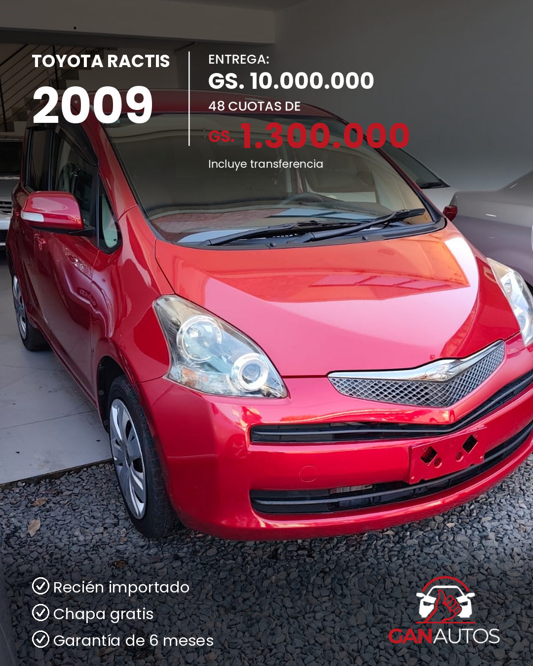 TOYOTA RACTIS 2009 - entrega y cuota a 48 meses