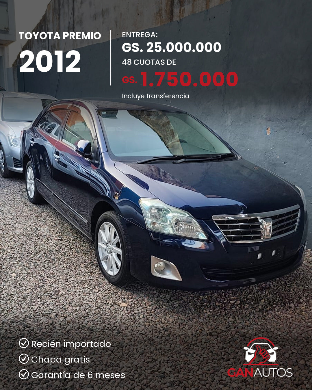 TOYOTA PREMIO 2012 - entrega y cuota a 48 meses