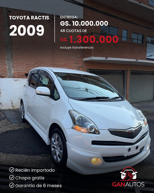 TOYOTA RACTIS 2009 - entrega y cuota a 48 meses