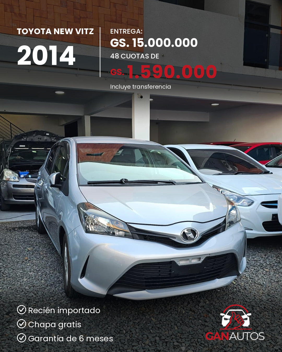 TOYOTA NEW VITZ 2014 - entrega y cuota a 48 meses