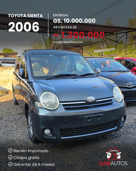TOYOTA SIENTA 2006 - entrega y cuota a 48 meses