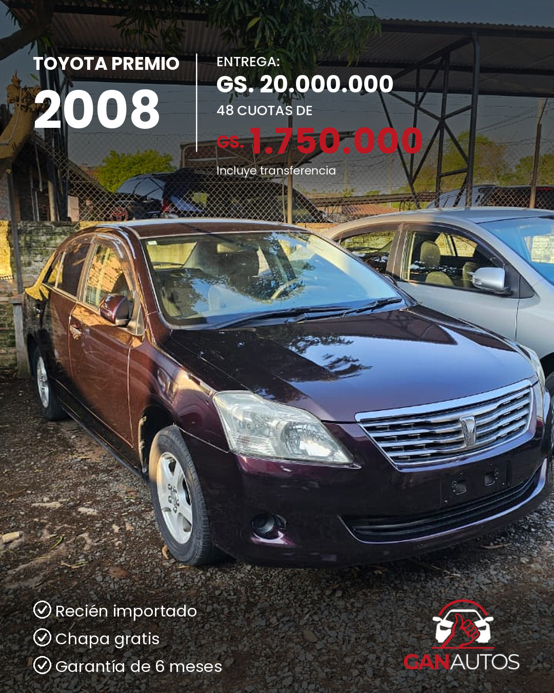 TOYOTA PREMIO 2008 - entrega y cuota a 48 meses