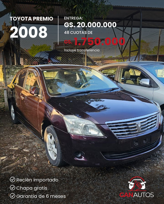 TOYOTA PREMIO 2008 - entrega y cuota a 48 meses