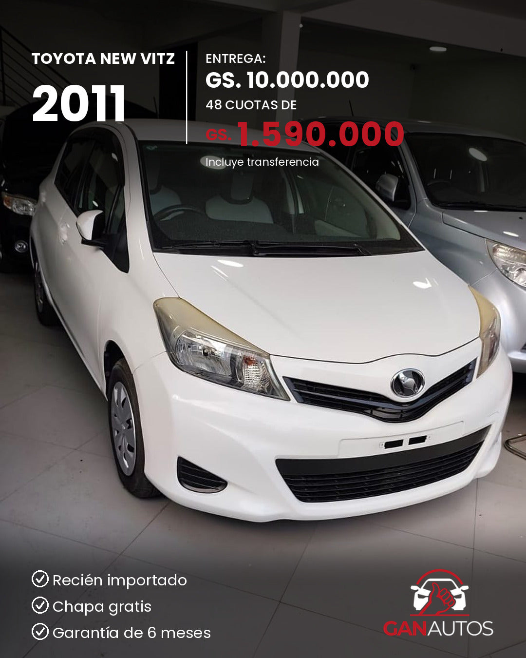 TOYOTA NEW VITZ 2011 - entrega y cuota a 48 meses