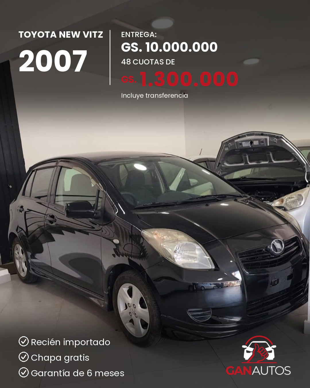 TOYOTA NEW VITZ 2007 - entrega y cuota a 48 meses